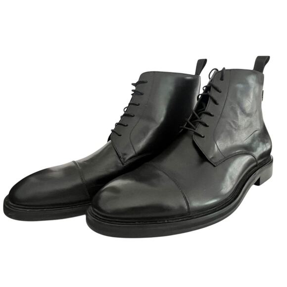 NEW Taft Shoes Rome Boots •Men 13• Smooth Black $295 Retail Handmade Spain - Picture 1 of 9